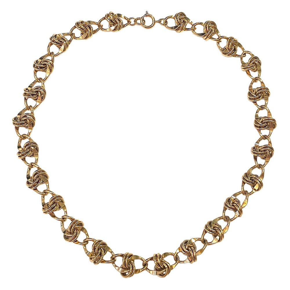 Vintage Thick Gold Knot Design Chain Necklace